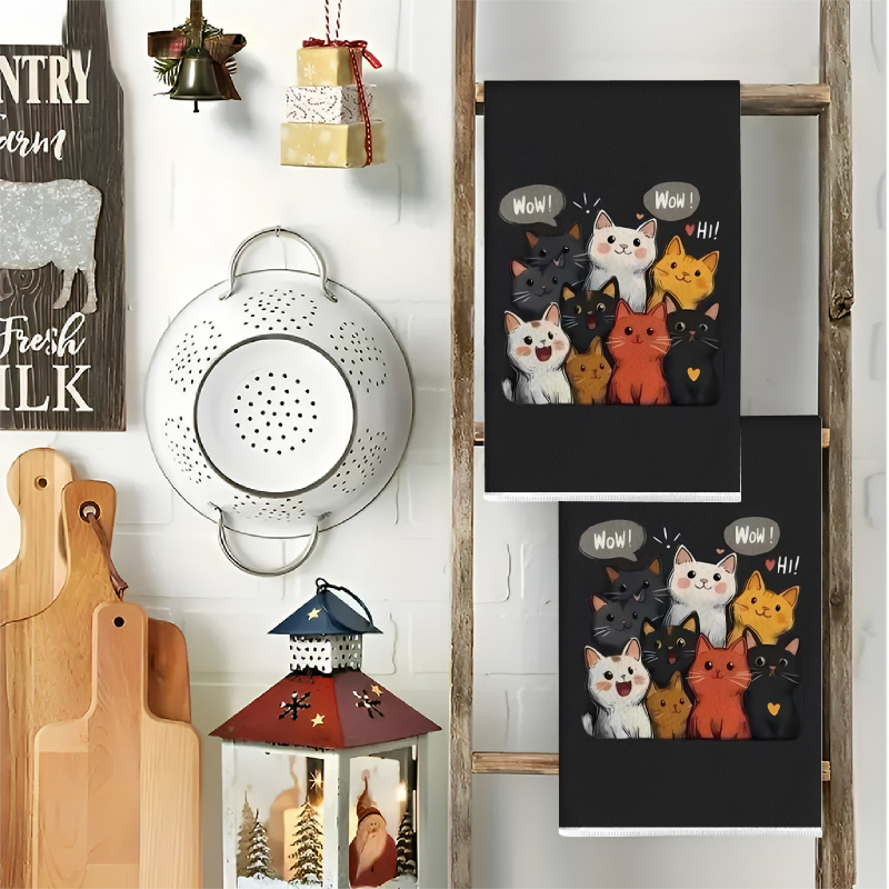 2Pcs, Black Background Cat-The - Kitchen Baking Background reseña y precio