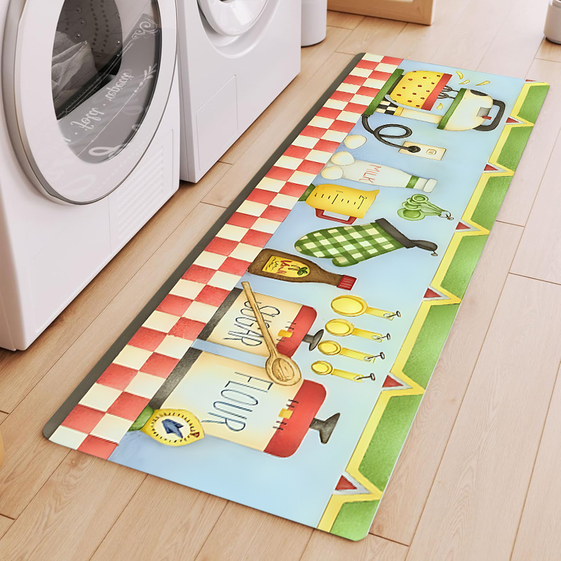 Red Check Border Cartoon Bakin - Kitchen Living Baking Mats reseña y precio
