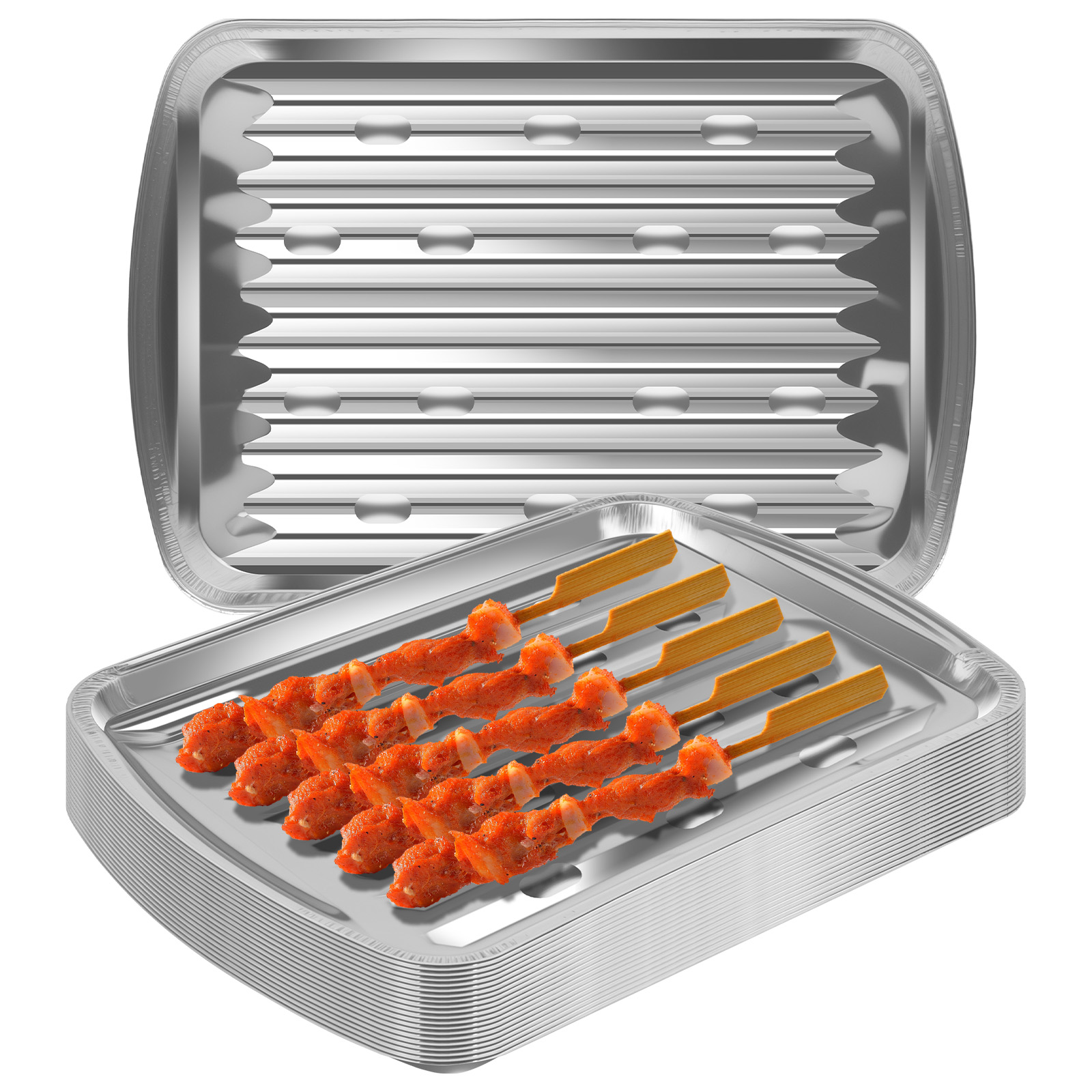 Aluminum Foil Trays Non-Stick  - Kitchen Baking Tray reseña y precio