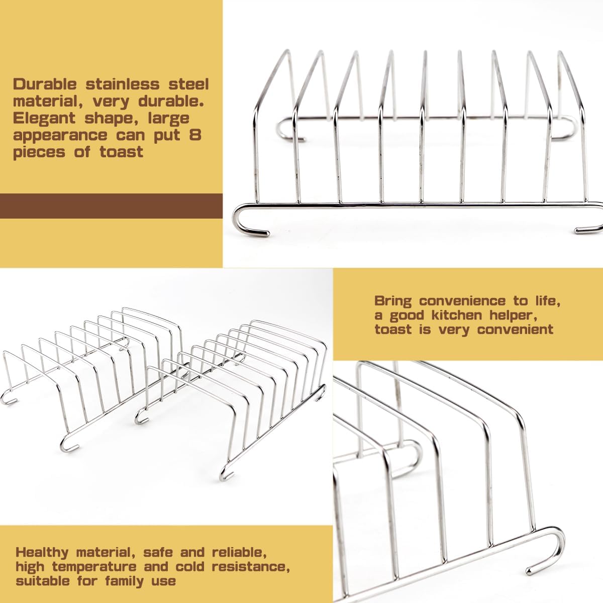 1Pcs Stainless Steel Toast Bre - Kitchen Baking Tray Rack reseña y precio