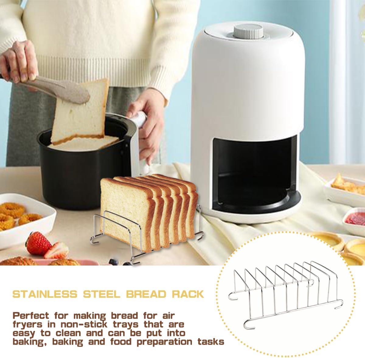 1Pcs Stainless Steel Toast Bre - Kitchen Baking Tray Rack reseña y precio