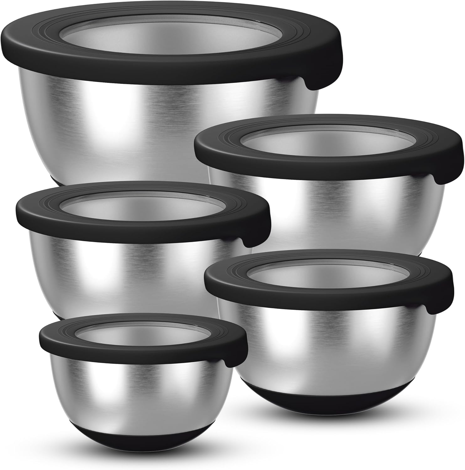 Stainless Steel Mixing Bowls w - Kitchen Baking Cooking reseña y precio