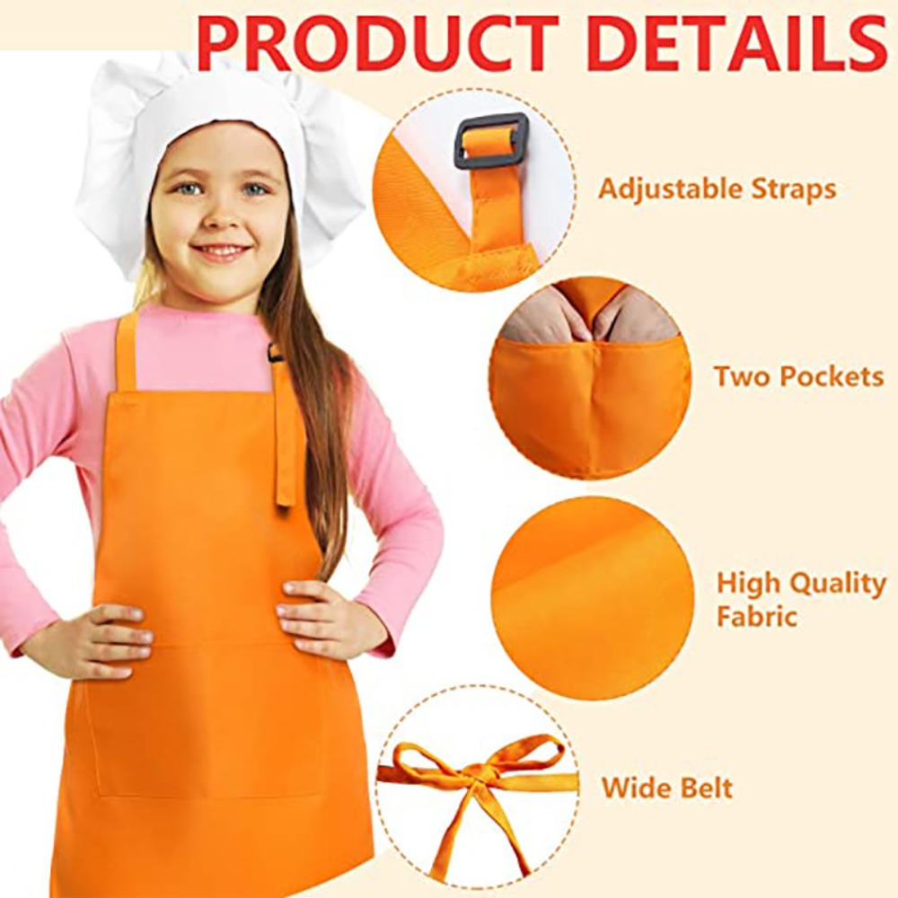 Children Chef Apron Front Pock - Baking Kitchen For Kids reseña y precio