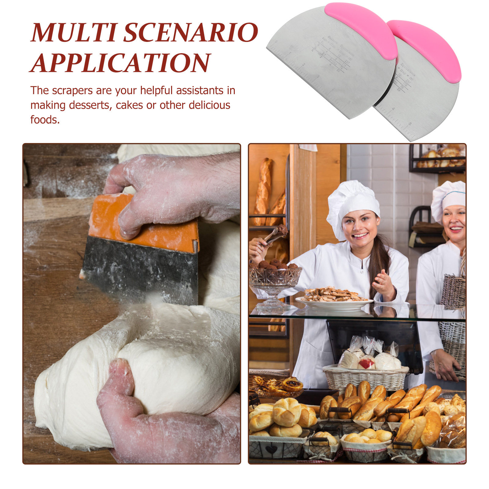 2Pcs Silicone Dough Scraper Se - Baking Kitchen Set reseña y precio
