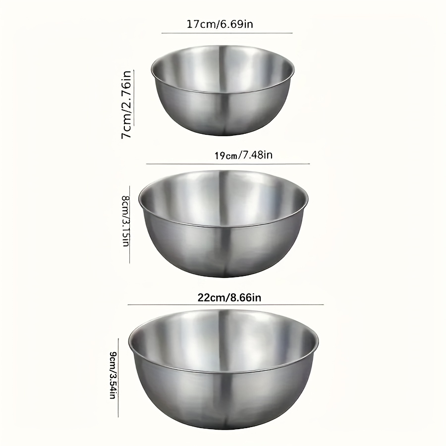 3pcs Stainless Steel Salad Bow - Kitchen Baking Cooking reseña y precio