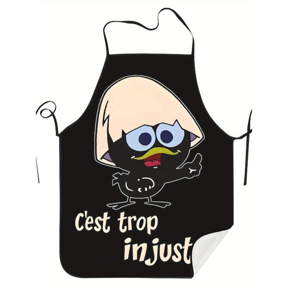 Cartoon Chicken Print Apron Bl - Kitchen Baking Background reseña y precio