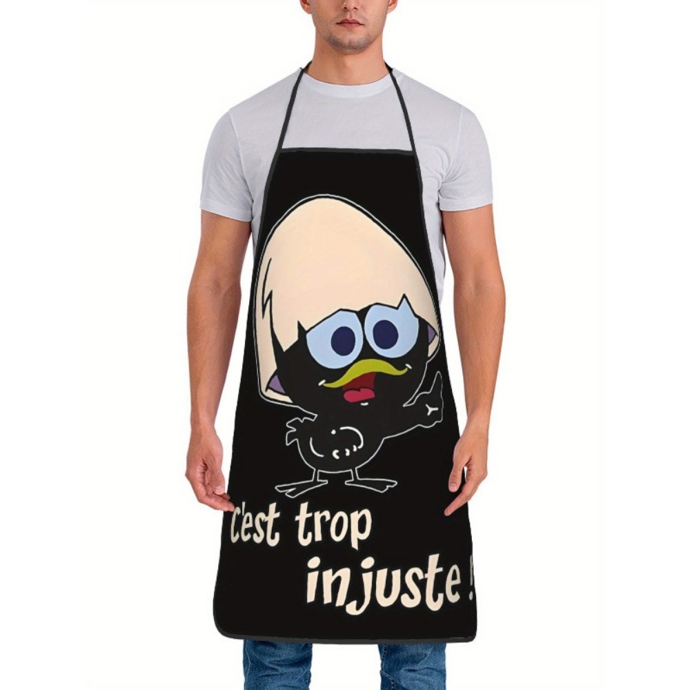 Cartoon Chicken Print Apron Bl - Kitchen Baking Background reseña y precio