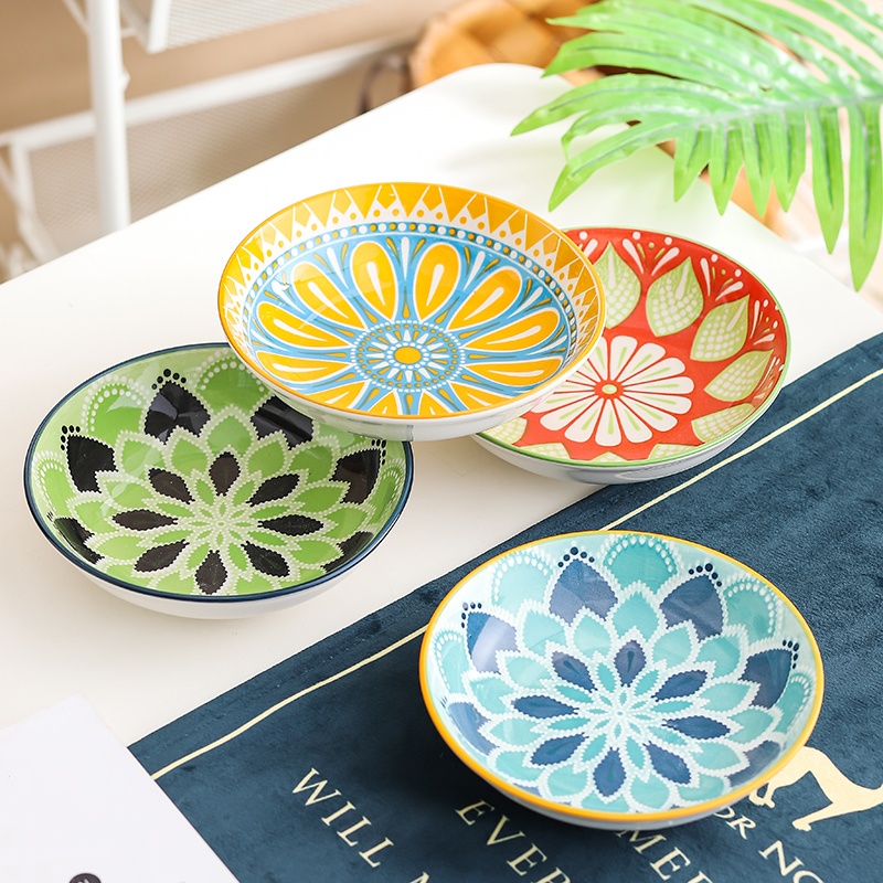 4pc Bohemian Ceramic Plate - S - Kitchen Baking Dishes reseña y precio