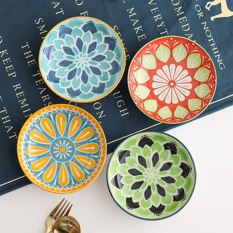 4pc Bohemian Ceramic Plate - S - Kitchen Baking Dishes reseña y precio