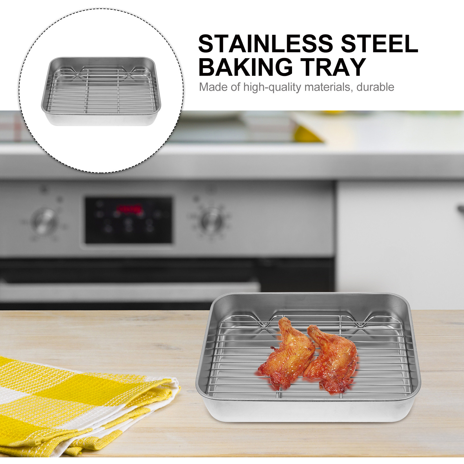 1Set Bbq Baking Tray Stainless - Kitchen Baking Tray Rack reseña y precio