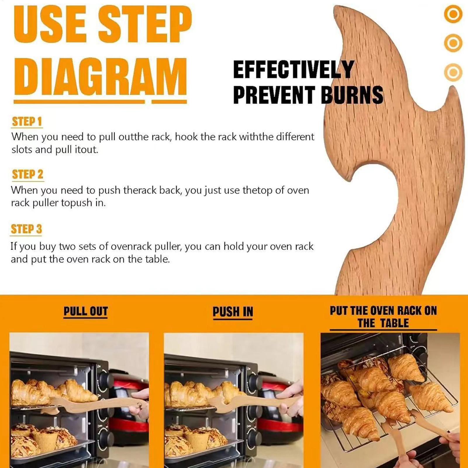 Oven Rack Puller Tool Wooden L - Cool Kitchen Baking Gadgets reseña y precio
