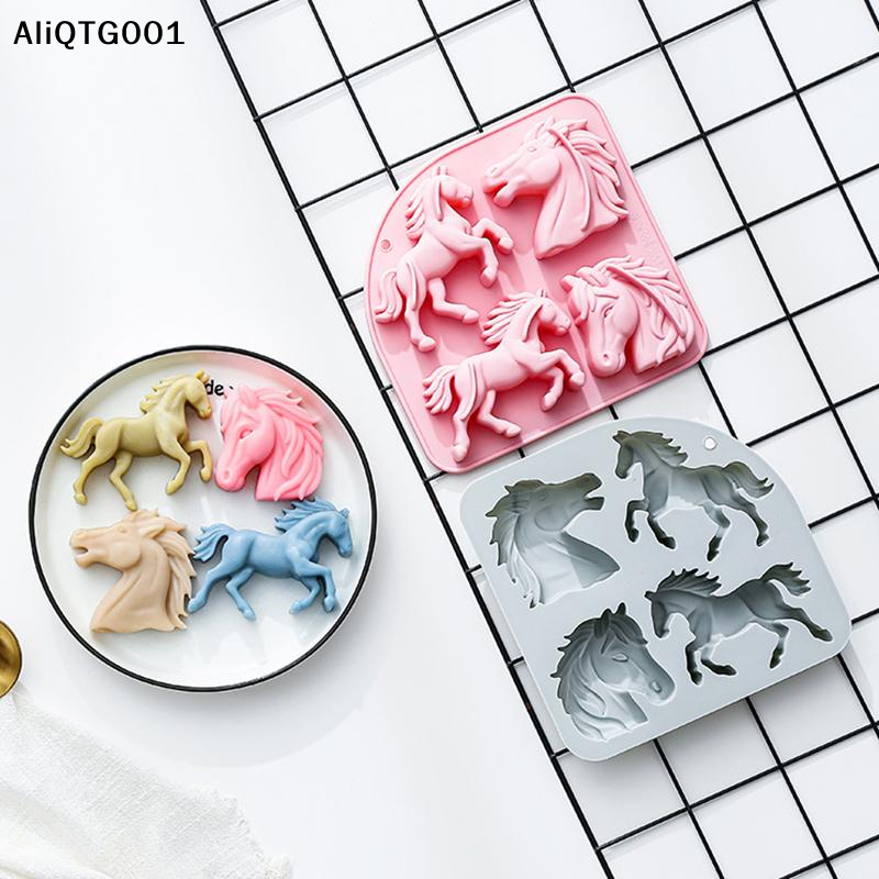4-Cavity 3D Horse Silicone Mol - Kitchen Baking Cooking reseña y precio