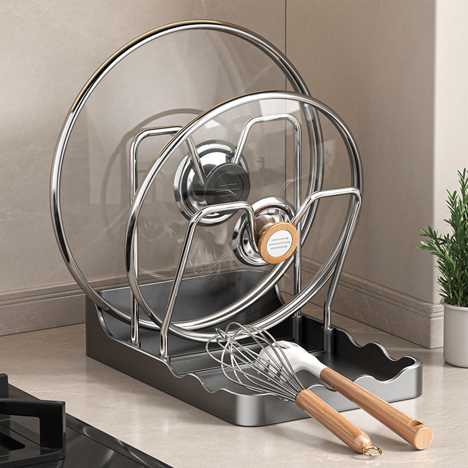 Pot Lid Organizer Vertical Spo - Kitchen Baking Tray Rack reseña y precio