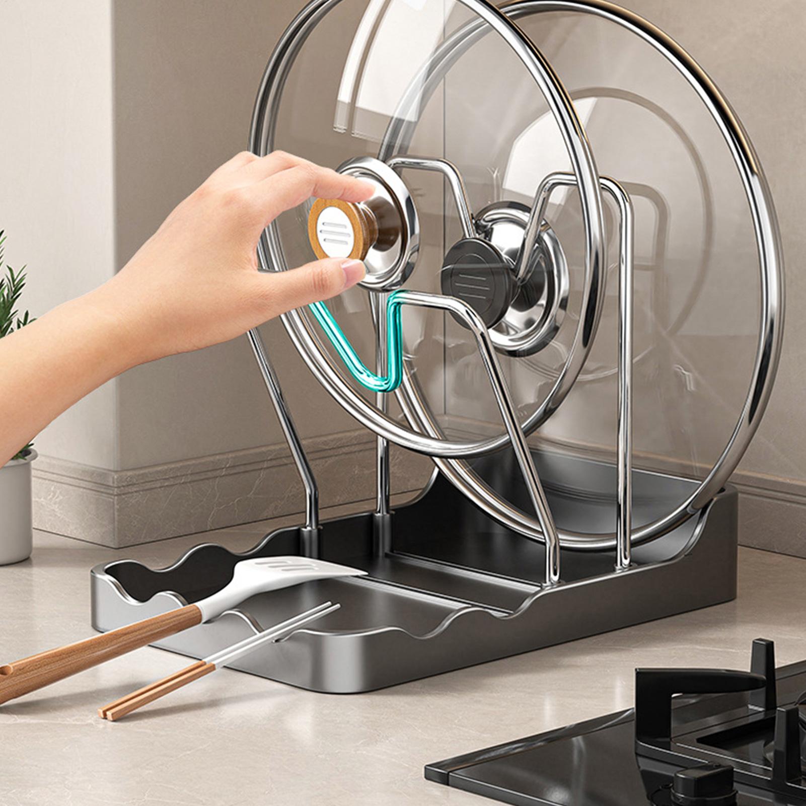 Pot Lid Organizer Vertical Spo - Kitchen Baking Tray Rack reseña y precio