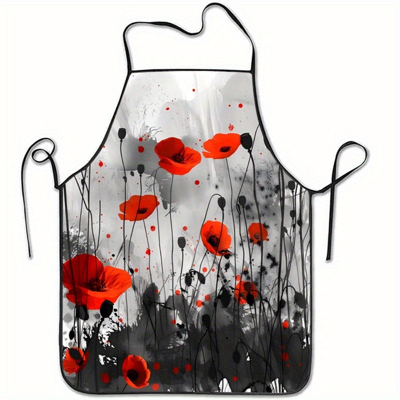 1pc Red Poppies Floral Print S - Kitchen Baking Background reseña y precio