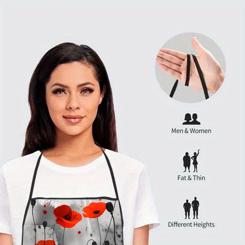 1pc Red Poppies Floral Print S - Kitchen Baking Background reseña y precio