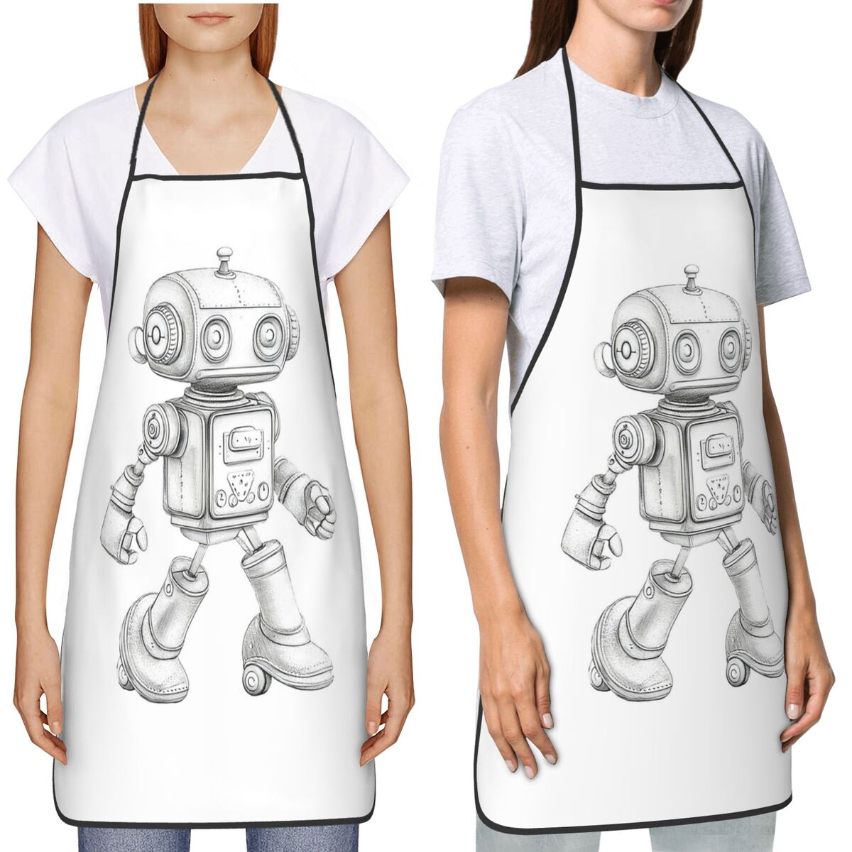 Retro Sketch Robot With Mechan - Kitchen Robot Baking reseña y precio
