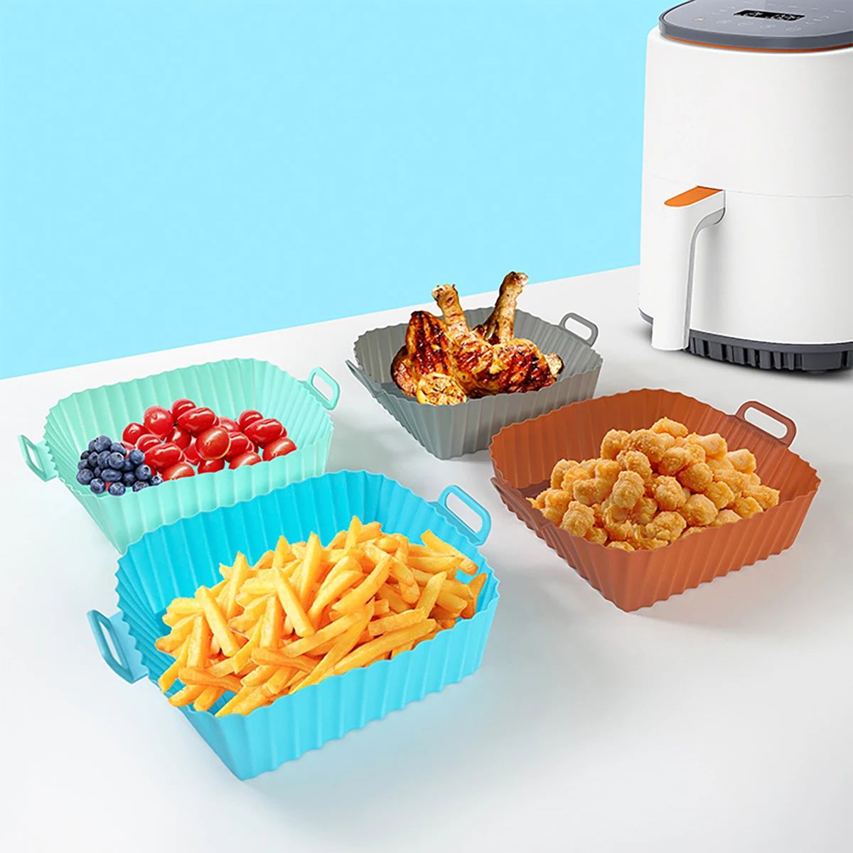 Silicone Fryer Mold Air Fryer  - Kitchen Baking Tray reseña y precio