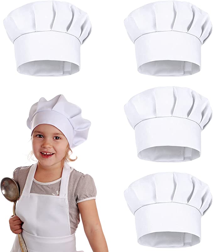 4PCS White Party Cap Hat Costu - Baking Kitchen For Kids reseña y precio