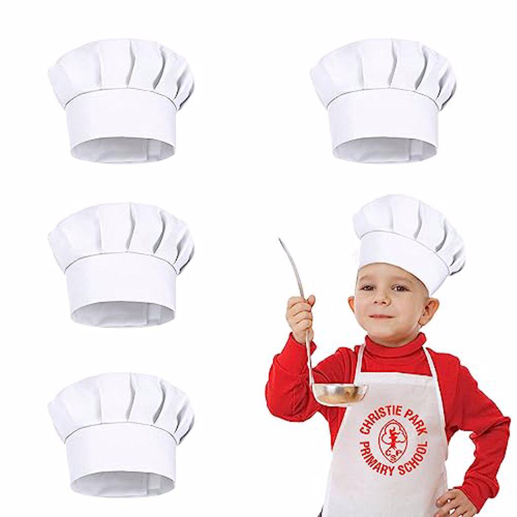 4PCS White Party Cap Hat Costu - Baking Kitchen For Kids reseña y precio