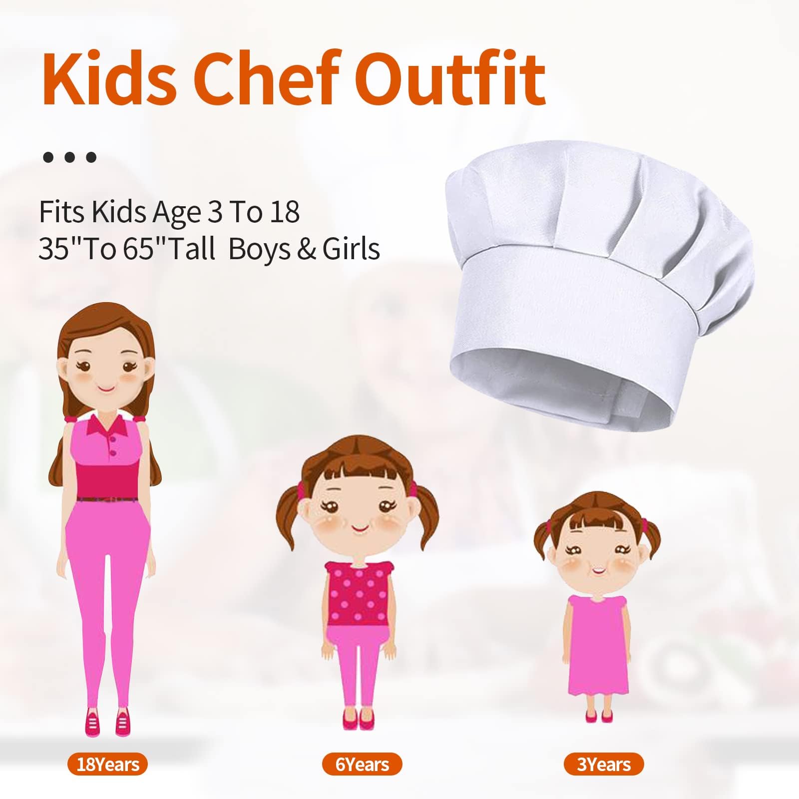 4PCS White Party Cap Hat Costu - Baking Kitchen For Kids reseña y precio