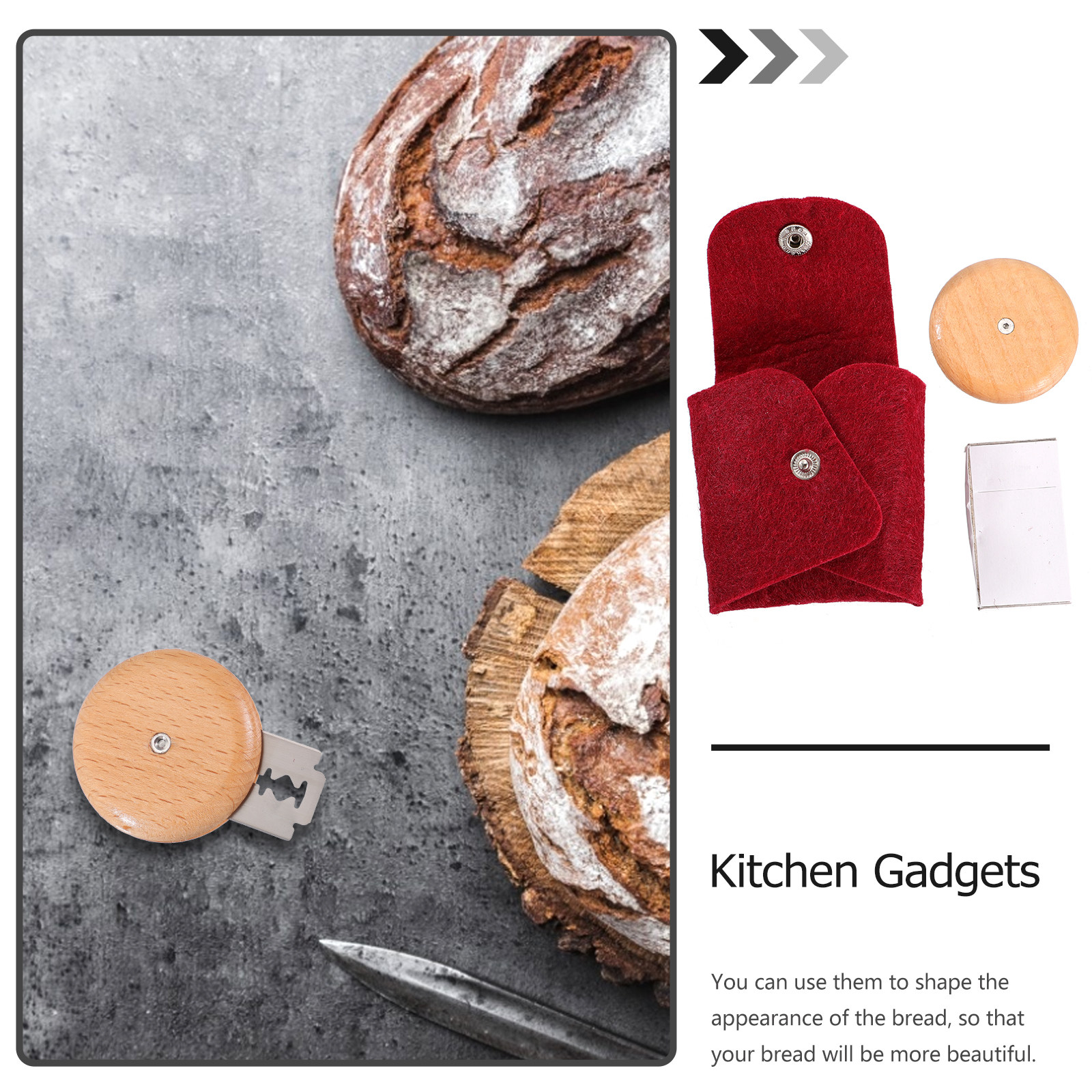 Bread Knife Set Wood Slicer St - Baking Kitchen Set reseña y precio
